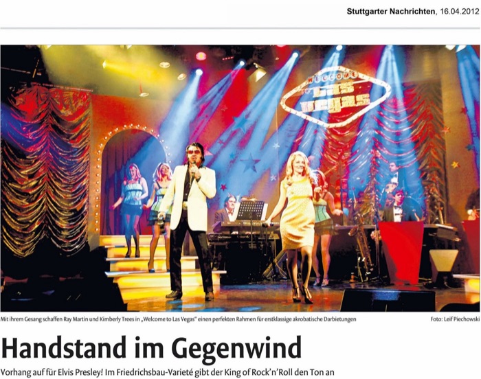 Zeitungsartikel der Ludwigsburger Kreiszeitung über die Show "Welcome to Las Vegas"