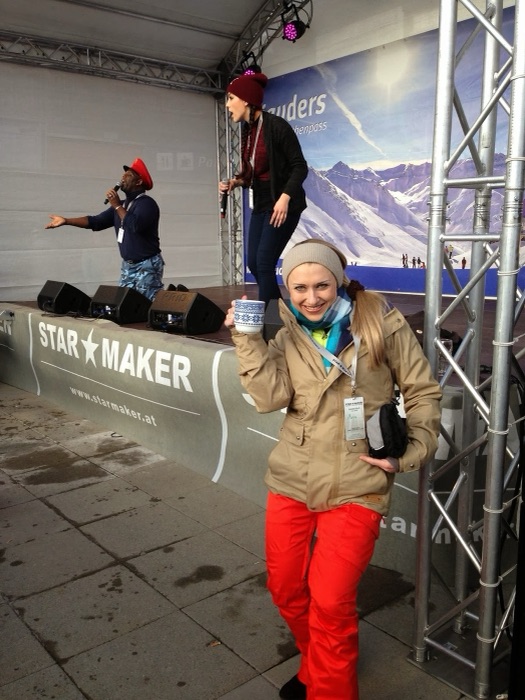 Marina Skulditskaya beim Open-Air-Auftritt am Skiopening in Nauders in Österreich