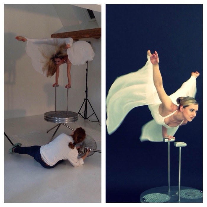 Marina Skulditskaya beim Fotoshooting zum Handstand-Showact "Vision" im neuen Kostüm
