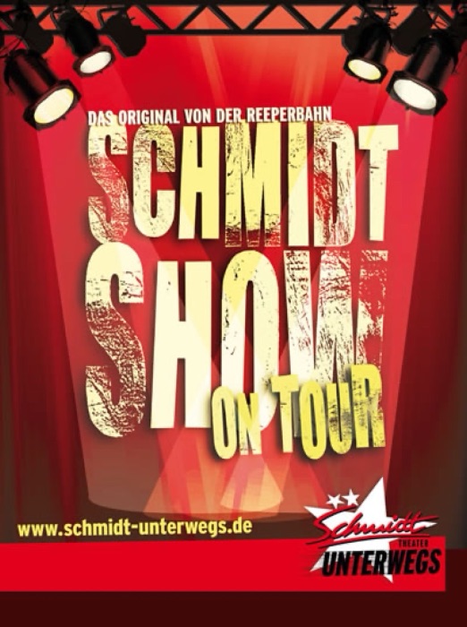 Plakat der Schmidt Show on Tour im Meerkabarett Sylt-Rantum mit Marina Skulditskaya