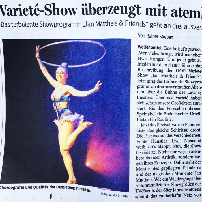 Marina Skulditskaya bei den GOP-Galashows im Lessingtheater Wolfenbüttel