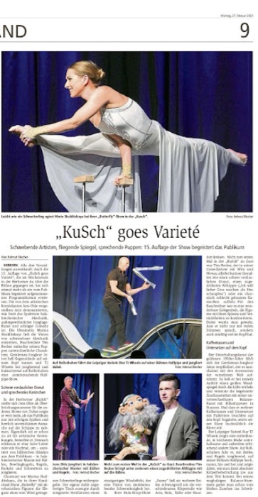 Marina Skulditskaya mit Künstlerkollegen bei KuSch goes Varieté in der Kulturscheune Herborn