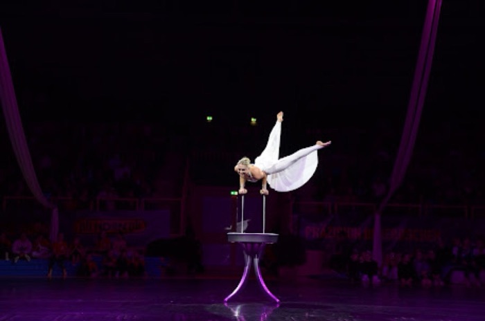 Marina Skulditskaya bei ihrem Showact auf der TSG Tübingen Sport Gala 2024 in der Paul Horn-Arena
