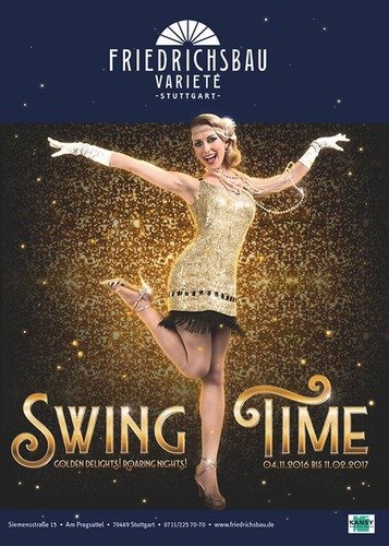 Marina Skulditskaya sur l'affiche du spectacle Swing Time au Friedrichsbau Varieté Stuttgart